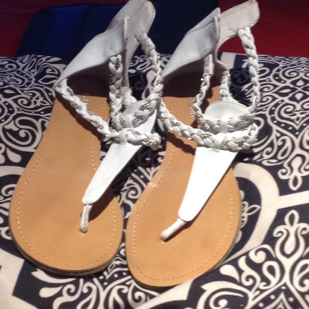 guess white women sandals